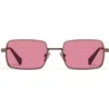 Quay Dnd 55mm Small Square Sunglasses In Neutral