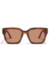 Quay Drive In 66mm Square Sunglasses In Wood Tortoise/dark Apricot