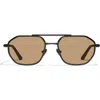 Quay En Route 57mm Aviator Sunglasses In Brown