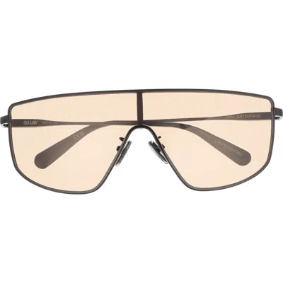 Quay Entourage 138mm Gradient Shield Sunglasses In Black