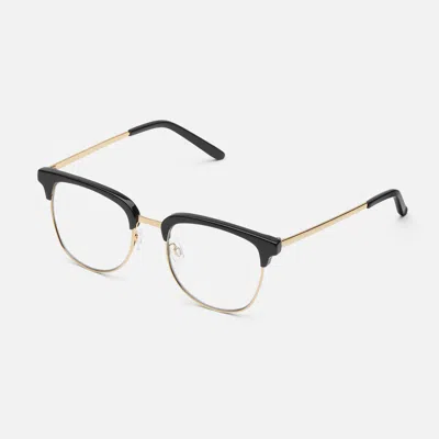 Quay Evasive Frame In Black Gold,clear