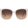 Quay Ever After 58mm Cat Eye Sunglasses In Neutral