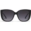 Quay Ever After 58mm Cat Eye Sunglasses In Black