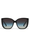 Quay Ever After 58mm Gradient Square Sunglasses In Black