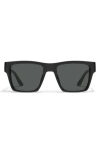Quay Fast Lane 43mm Square Sunglasses In Black