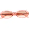 Quay Felt Cute 52mm Gradient Small Oval Sunglasses