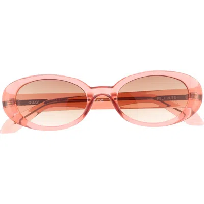 Quay Felt Cute 52mm Gradient Small Oval Sunglasses