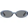 Quay Felt Cute 52mm Gradient Small Oval Sunglasses In Gray