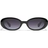 Quay Felt Cute 52mm Gradient Small Oval Sunglasses In Black