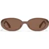 Quay Felt Cute 52mm Gradient Small Oval Sunglasses In Doe/brown