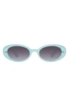 QUAY FELT CUTE 52MM GRADIENT SMALL OVAL SUNGLASSES