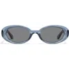 Quay Felt Cute 52mm Gradient Small Oval Sunglasses In Pri/smoke