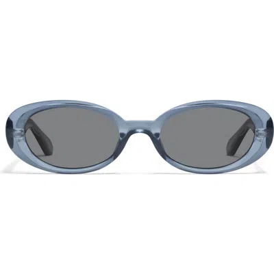 Quay Felt Cute 52mm Gradient Small Oval Sunglasses In Pri/smoke