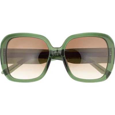 Quay Full Glam 55mm Gradient Square Sunglasses