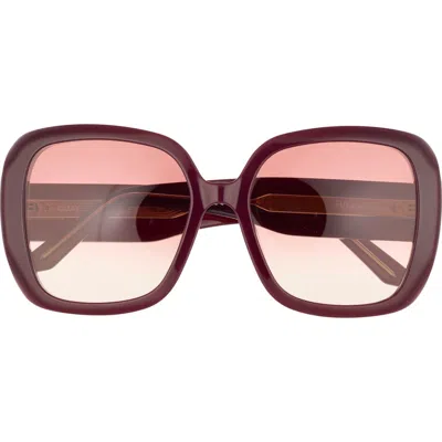 Quay Full Glam 55mm Gradient Square Sunglasses