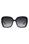 Quay Full Glam 55mm Gradient Square Sunglasses In Black/smoke