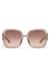Quay Full Glam 55mm Gradient Square Sunglasses In Doe/brown Fawn