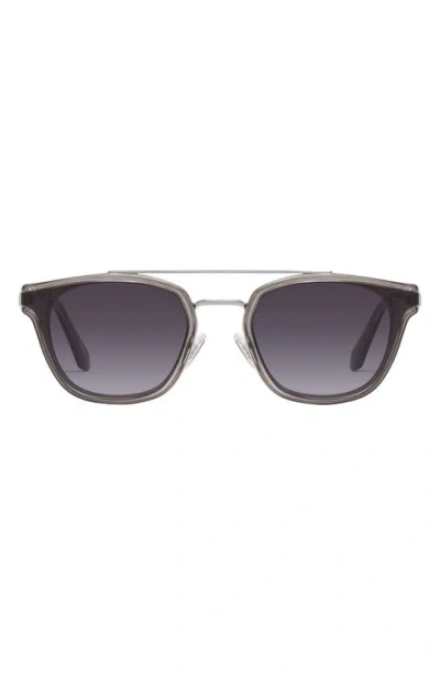 Quay Getaway 44mm Gradient Square Sunglasses In Grey/ Smoke