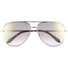 Quay High Key 55mm Aviator Sunglasses In Rose Gold/lavender
