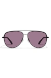 Quay High Key 64mm Oversize Aviator Sunglasses In Black/amethyst