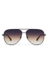 Quay High Key 62mm Oversize Aviator Sunglasses In Black/dusk Poppy