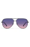 Quay High Key 64mm Oversize Aviator Sunglasses In Purple