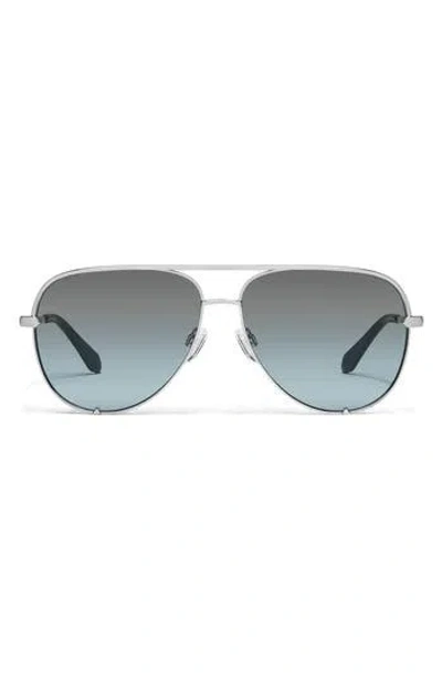Quay High Key 64mm Oversize Aviator Sunglasses In Gray