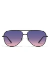 Quay High Key 64mm Oversize Aviator Sunglasses In Black