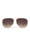 Quay High Key 64mm Oversize Aviator Sunglasses In Chamomile/dark Fawn