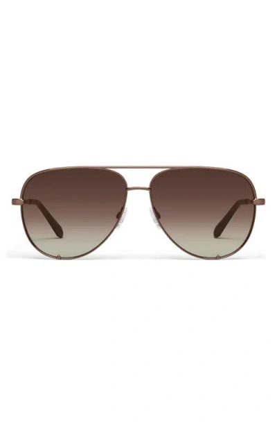 Quay High Key 64mm Oversize Aviator Sunglasses In Gold