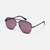 Quay Australia High Key 55mm Aviator Sunglasses In Black,grey Light Turquoise