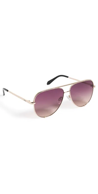 Quay High Key Extra Large Sunglasses Gold/iris Do