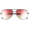 Quay High Key Mini 60mm Aviator Sunglasses