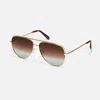 Quay High Key Sunglasses In Gold/brown Fade Polarized In Gold