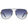Quay High Key Twist 60mm Gradient Aviator Sunglasses In Blue