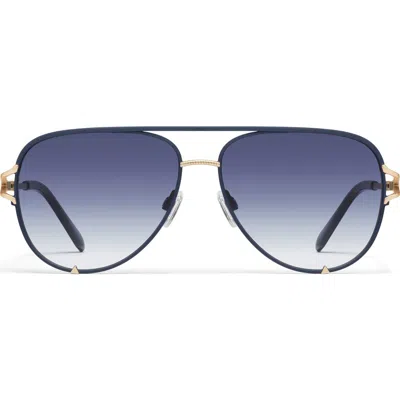 Quay High Key Twist 60mm Gradient Aviator Sunglasses In Blue