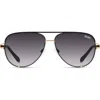 Quay High Key Twist 60mm Gradient Aviator Sunglasses In Black