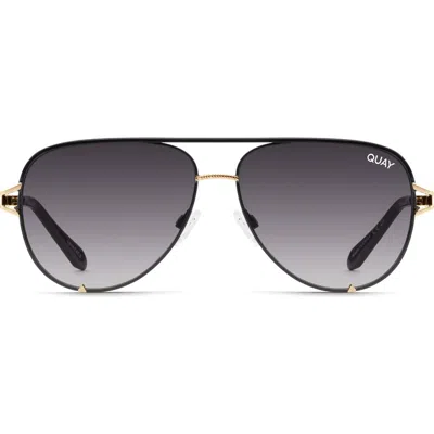 Quay High Key Twist 60mm Gradient Aviator Sunglasses In Black