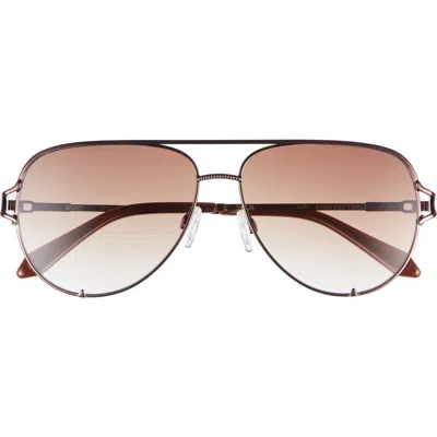 Quay High Key Twist 60mm Gradient Aviator Sunglasses In White