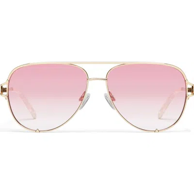 Quay High Key Twist 60mm Gradient Aviator Sunglasses In Gld/ltpy