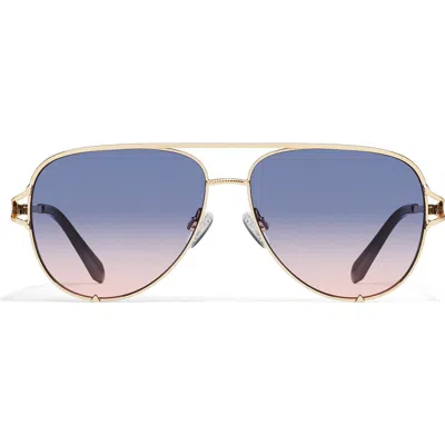 Quay High Key Twist 60mm Gradient Aviator Sunglasses In Gold