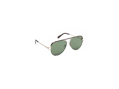 Quay High Key Twist Fashion Sunglasses Dark Tort/green: One Size In Gold