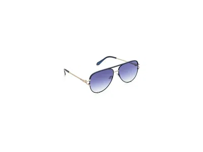 Quay High Key Twist Fashion Sunglasses Matte Navy/blue Lens: One Size
