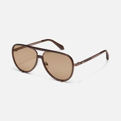 Quay High Profile 60mm Gradient Aviator Sunglasses In Brown