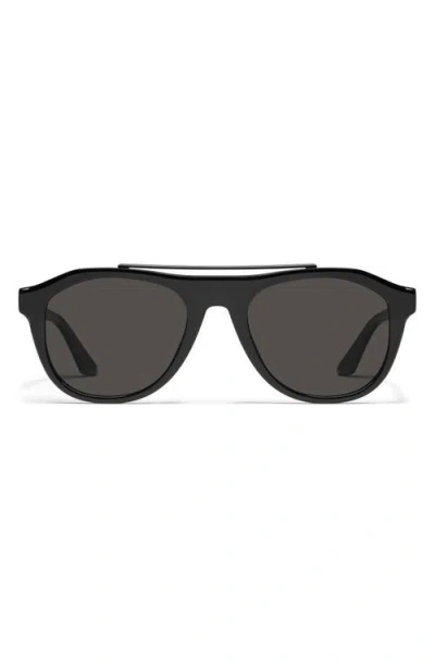 Quay High Top 46mm Polarized Aviator Sunglasses In Black/black Polarized