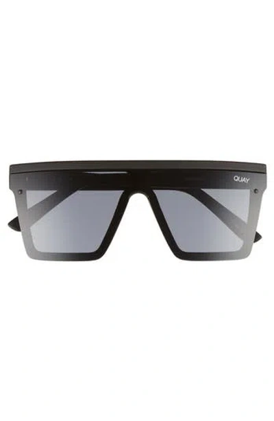 Quay Hindsight 142mm Shield Sunglasses In Blk/smk