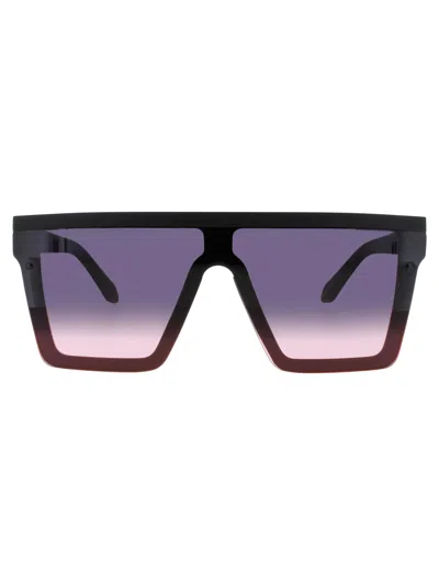 Quay Hindsight Sunglasses In Blk/blkpnk - Black - Black To Pink Gradient