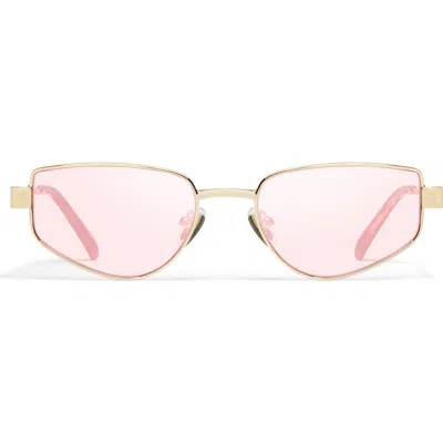 Quay Hit Single 54mm Cat Eye Sunglasses In Transparent