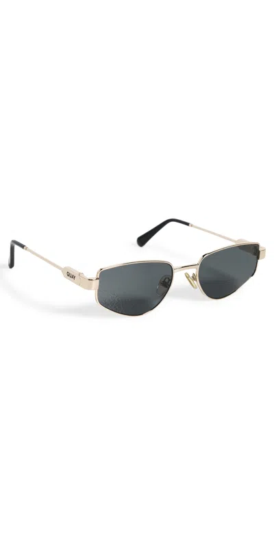 Quay Hit Single Sunglasses Gold/smoke