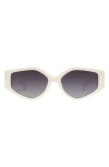 Quay Hot Gossip 44mm Gradient Cat Eye Sunglasses In Gray